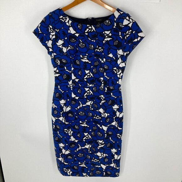 Talbots blue floral sheath dress Sz 2 - Picture 7 of 7